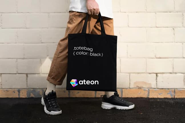 Ateon tote bag carried by a person