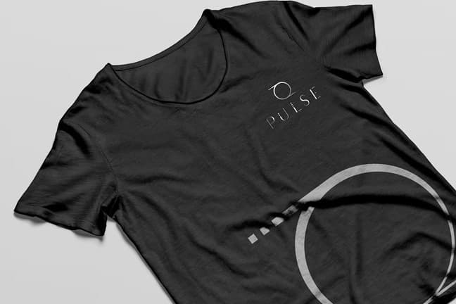 Pulse logo on a black T-shirt